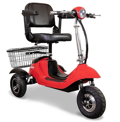 EWheels EW20 Recreational Travel Mobility Scooter 3 Wheel 21miles Long Range 15MPH High Speed 300lbs Red and Black