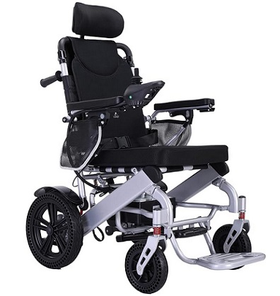 Rubicon DX11 Reclining Foldable Electric Wheelchairs for Adults - 500W Super Horse Power Motor - 20 Mile Range ~ 20AH Extended Battery - Include Headrest and Backrest Multi-Angle Adjustment