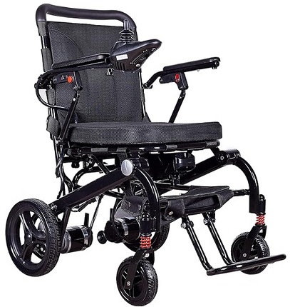 Rubicon DX06 Super Lightweight Electric Wheelchairs - Easy to Use - 12 mi Cruise Range - Detachable Battery 10AH - Liftable Armrest- Travel Size Foldable Power Wheelchair