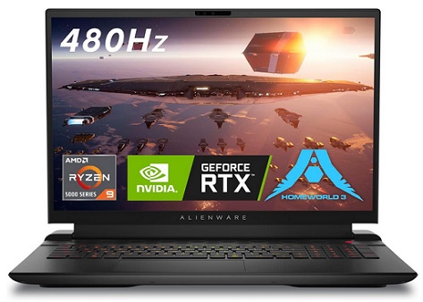 Alienware m18 AMD Gaming Laptop - 18-inch FHD+ (1920 x 1200) 480Hz 3ms Display, AMD Ryzen 9-7845HX, 32GB DDR5 RAM, 1TB SSD, NVIDIA GeForce RTX 4080 GDDR6, - Dark Metallic Moon