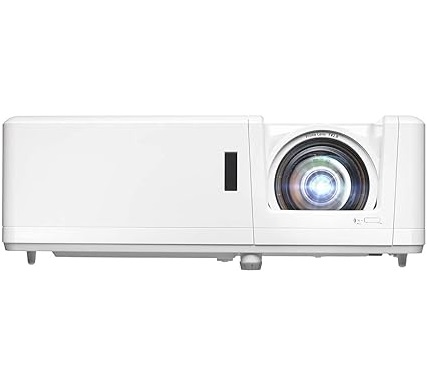 Optoma GT1090HDRx Short Throw Laser Home Theater Projector 4K HDR Input Reliable Lamp-Free Operation 30,000 hours Bright 4,200 Lumens for Day and Night Viewing