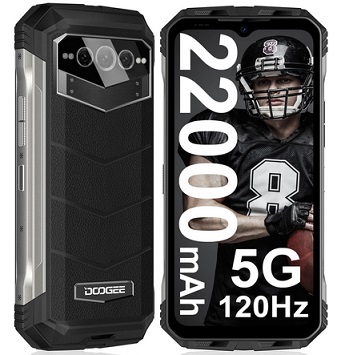 DOOGEE V MAX (2023) 5G Rugged Smartphone, 22000mAh 20GB+256GB Android 12 Phones Unlocked, 120Hz 6.58\