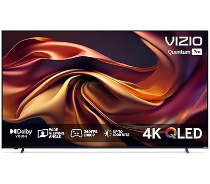 VIZIO 75-inch Quantum Pro 4K QLED 120Hz Smart TV with 1,000 nits Brightness, Dolby Vision, Local Dimming, 240FPS @ 1080p PC Gaming, WiFi 6E, Apple AirPlay, Chromecast Built-in (VQP75C-84, New)