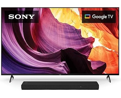 Sony KD65X80K 65 Inch 4K Ultra HD TV X80K Series: LED Smart Google TV with Dolby Vision HDR - 2022 Model With Sony HT-A3000 Soundbar
