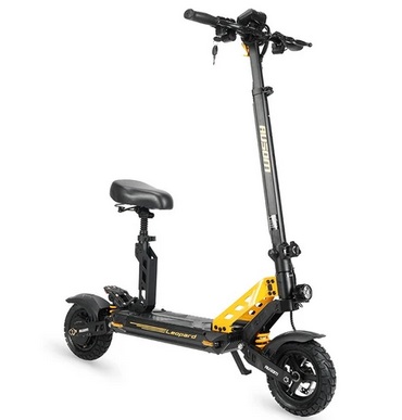 Ausom Leopard 10-inch Off-Road Electric Scooter, 1000W Motor 34mph Max Speed 20.8Ah Battery 52 Miles Range, 265lb Max Load with Smart LCD Display and Detachable Seat IP54