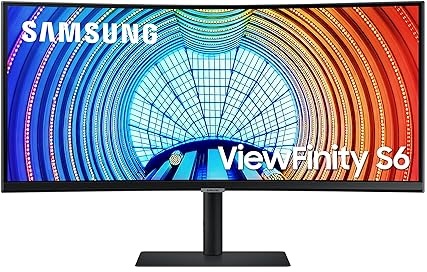 SAMSUNG Viewfinity S65UA Series 34-Inch Ultrawide QHD Curved Monitor, 100Hz, USB-C, HDR10 (1 Billion Colors), Height Adjustable Stand, TUV-certified Intelligent Eye Care (LS34A654UBNXGO) 2023 Version