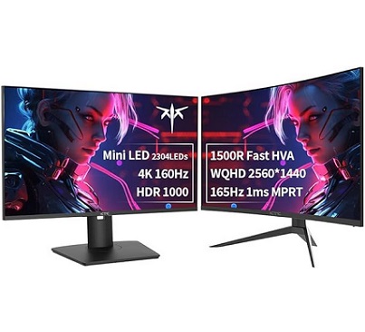KTC H27S17 27 Inch 4K Gaming Monitor, Mini LED Monitor, Fast IPS, HDR1000, Built-in Speakers, Type-C 90W Vertical PC Monitor M27P20P and 27 inch 1440P Vesa/Wall Mount 1500R Curved Monitor