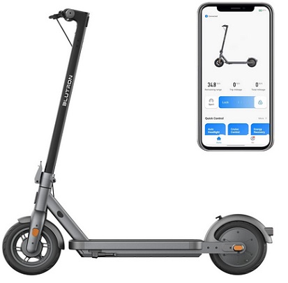 Blutron S65 Folding Electric Scooter 2023 Version for Adults, 800W Peak Power Motor, 40 Miles Ultra Long Range & 20 MPH, Dual Brakes, 10\'\' Pneumatic Tires Commuter E-Scooter