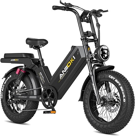 ANIIOKI AQ177 PRO MAX eBike for Adults with 52V 60Ah Removable Battery, 200Miles 28MPH E-Blike,Electric Bike with1200W Peak Power Brushless Motor
