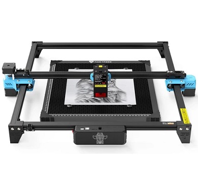 TWO TREES TTS-20 Pro 20W Laser Engraver Cutter with Air Pump, Laser Bed, 0.08*0.08mm Laser Spot, 500mm/s Engraving Speed, WiFi Connection, 98% Pre-Assembled, 418x418mm