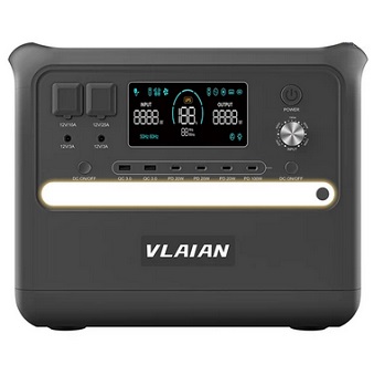 VLAIAN S2400 Portable Power Station, 2048Wh LiFePo4 Solar Generator, 2400W AC Output, Adjustable Input Power, PD 100W USB-C, UPS Function, LED Light, 13 Outputs - Grey