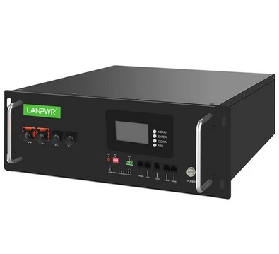 LANPWR 51.2V 100Ah Rack-Mount LiFePO4 Battery Pack Backup Power, 5120Wh Energy, Built-in 100A BMS, 100% DOD, Support in Parallel, for Off-Grid, RV, Camper, Solar System, Electric Boat