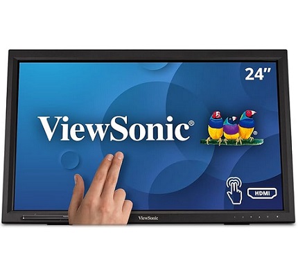 ViewSonic TD2423D 24 Inch 1080p 10-Point Multi IR Touch Screen Monitor with Eye Care HDMI, VGA, USB Hub and DisplayPort, Black