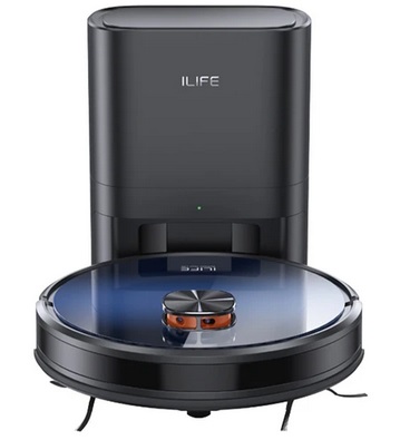 ILIFE T10s Robot Vacuum Cleaner 2 in 1 Vacuum and Mop, Self-Emptying Station, 3000Pa Suction, 2.5L Dust Bag, LDS Navigation, 150 mins Runtime, Save up to 5 Maps, App & Voice Control - Gradient Blue
