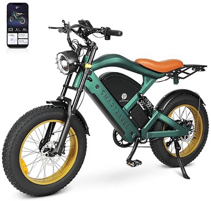SMARTRAVEL ST202 Dirt Electric Bike with 1200W Brushless Motor,32 MPH,20Ah Removable Battery Ebike,7 Speed,GPS Tracker with APP Control,20\