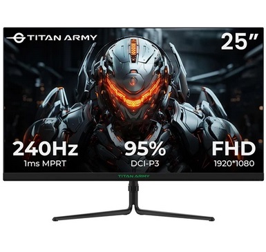TITAN ARMY P25A2H Gaming Monitor, 25-inch 1920x1080 FHD Screen, 240Hz Refresh Rate, 1ms MPRT, Adaptive Sync, 178° Viewing Angle, 95% DCI-P3 Color Gamut, Support FPS/RTS Game Mode, PIP & PBP Display, Low Blue Light, Wall Mount