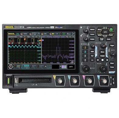 DHO914 Digital Oscilloscope 125MHz Frequency Band 12-bit Vertical Resolution 1.25 GSa/s Sample Rate 4 Analog Channels High-Definition Touch Screen USB LAN HDMI-compatible Connectivity Professional Functionality