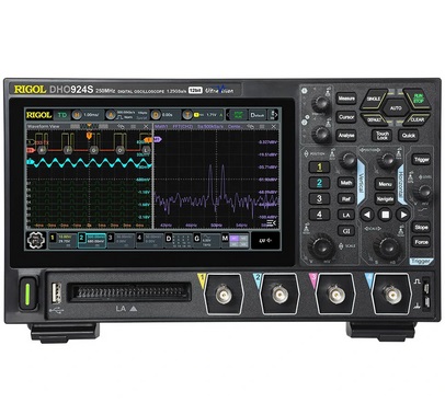 DHO924S Digital Oscilloscope 250MHz 4 Analog Channels High Definition Display 12-Bit Vertical Resolution 1.25 GSa/s Real-Time Sampling Rate Low Noise High Accuracy Waveform Measurements Built-In Signal Generator