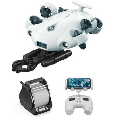 QYSEA FIFISH V-EVO Underwater Drone with AI Vision Lock - Robotic Arm Bundle