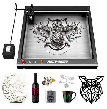 ACMER P2 10W Laser Engraver DIY Engraving Machine Fixed Focus Engraving at 30000mm/min Ultra-silent Auto Air Assist