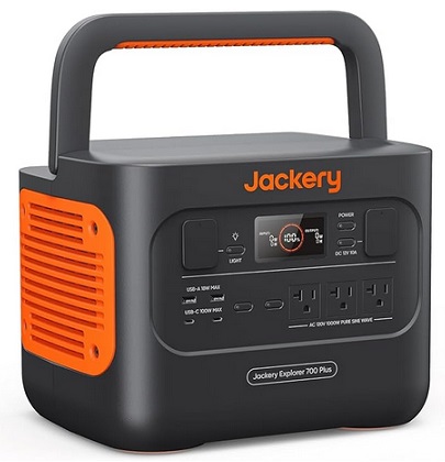 Jackery Explorer 700 Plus Portable Power Station 681Wh Backup Power Solution 1000W (2000W Peak) 1.7H Fast Wall Charging with 3*AC Outlet 4*USB and 1*DC Car Port for Road Trip