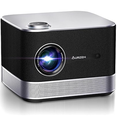 AURZEN F503 All-in-One Projector 4K, AURZEN BOOM 3 Smart Projector with WiFi and Bluetooth, 3D Dolby Audio & 36W Speakers, AI Auto Focus & Keystone, Netflix Official 4K Supported 500 ANSI Home Outdoor proyector
