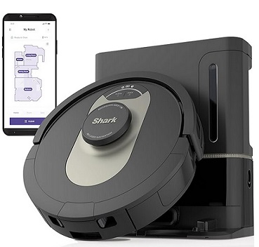 Shark AV2501AE AI Robot Vacuum with XL HEPA Self-Empty Base, Bagless, 60-Day Capacity, LIDAR Navigation, Perfect for Pet Hair, Compatible with Alexa, Wi-Fi Connected, Carpet & Hard Floor, Black