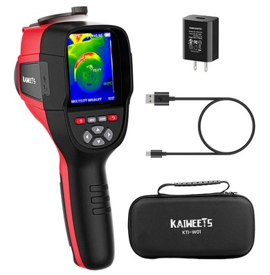 KAIWEETS KTI-W01 Thermal Imaging Camera, 256x192 IR Resolution, -4°F to 1022°F, 3500mAh Battery, IP54 Waterproof