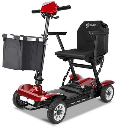 Aotedor 4 Wheel Mobility Scooters for Adults,25 Miles Long Travel Range Folding Electric Powered Scooters 25AH Lithium Battery Lightweight All Terrain Motorized Scooter for Seniors Portable Compact