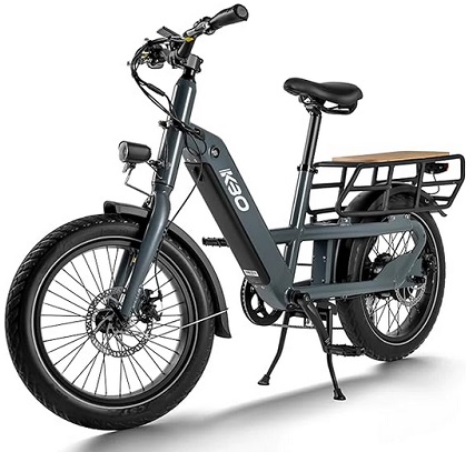 KBO Ranger Electric Bike Cargo Ebike 750W Motor 60Mi+ Range 400LBS Payload Capacity 48V 17.5Ah Removable Battery, 20\