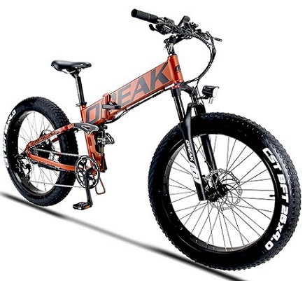 Opeak Foldable Electric Bike 750W Motor, 48V 12AH Removable 48V Battery, 8 Speed, 26\
