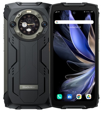 Blackview BV9300 Pro 4G Phone 12GB 256GB 64MP Camera Dual Display 6.7 inch 120Hz 15080mAh 33W Fast Charging NFC Helio G99 IP68 IP69K Waterproof 4G Rugged Smartphone - Black