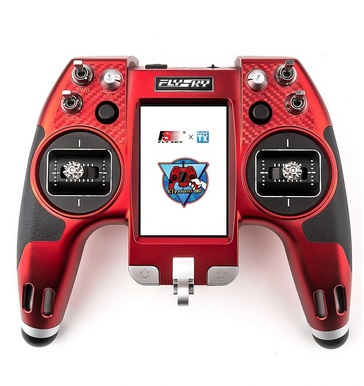 Flysky Elysium EL18 2.4GHz 3.5-Inch Touch Screen AFHDS 3 OpenTX/EdgeTX System Remote Controller RC Transmitter Limited Edition w/High-Precision CNC Hall Gimbals & Tmr Micro Receiver - Red Mode 2 (Left Hand Throttle)