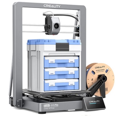 Creality Ender-3 V3 Plus 3D Printer, CoreXZ for 600mm/s Speed, Y-axis Dual Motors & Support Rods, Quick-swap Tri-metal Nozzle, Dual Cooling Fans, 300x300x330mm