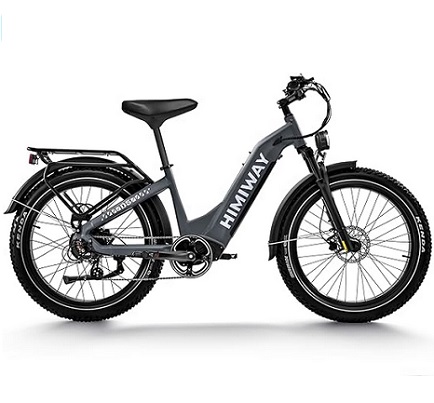 Himiway Zebra D5 Step-Thru Electric Bike,750W Motor, 26 x4.0 Fat Tires Max 100~128km Range, Max 40km/h, 48V 20Ah Battery, Shimano 7 Speed Electric Mountain Bicycle for Adults