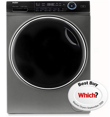 Haier HWD80-B14979S Freestanding Washer Dryer / 8KG/5KG Load/Direct Motion Motor/i-Refresh/ABT Antibacterial Technology/Graphite/Energy Class A [Energy Class D]