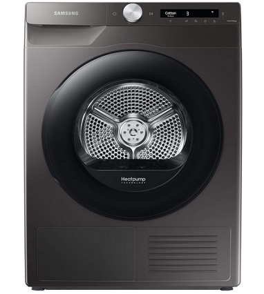 Samsung Series 5+ DV90T5240AN/S1 with OptimalDry™, Freestanding Heat Pump Tumble Dryer, 9 kg, Graphite, A+++ Rated, Decibel rating: 63, EU Acoustic Class: B [Energy Class A+++]