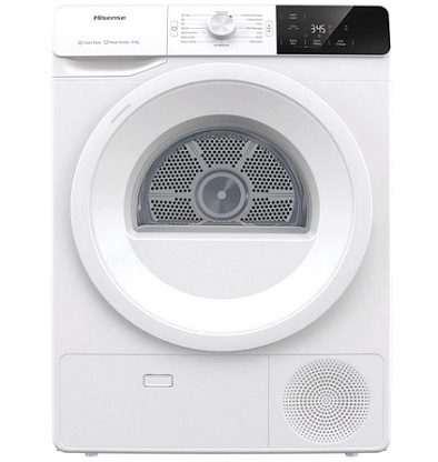 Hisense DHGE901 Heatpump Dryer, White, 9 kg [Energy Class A++]