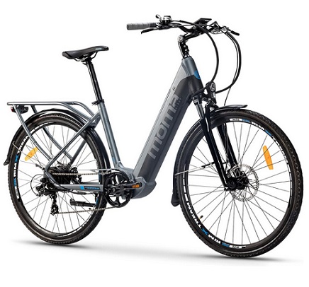 Moma Bikes E28 PRO Electric City Bike, Black, 250W Motor, Aluminum, Full SHIMANO 7 Speeds, Hydraulic Disc Brakes 48V 13Ah Integrated Battery