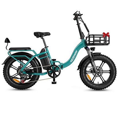 TESWAY S5 V3.0 Folding Electric Bike【6 Upgrades 2024】 48V 20AH Removable Battery Ebike, 20”x4.0” Fat Tire&Step-thru E Bike with LCD Display, 5 Riding Modes, Shimano 7-Speed, All-Terrain