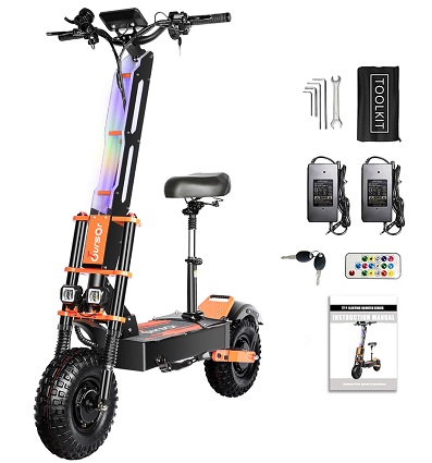 TOURSOR X8P Electric Scooter 4000W*2 Dual Motors 60V 38.8AH Battery 14in Off-Road Tires 110KM Max Mileage 200KG Max Load Folding E-Scooter