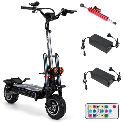ANGWATT T1 Electric Scooter 60V 35Ah 6000W (2*3000W) Dual Motor 11inch Off-Road Electric Scooter Steering Damper Electric Scooter 80-105km Mileage 200kg Max Load