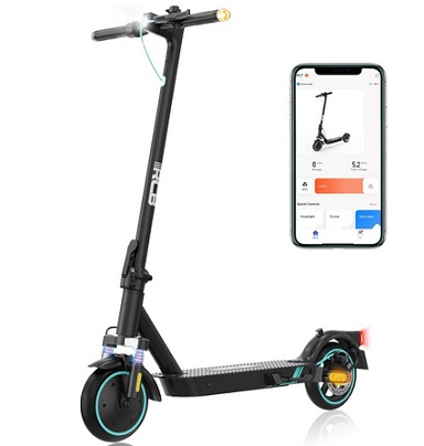 RCB R17 Electric Scooter, 350WMotor, Max 25 km/h,  7.8AH Battery, 8.5\'\' Solid Tires, APP Control, Max Load 120 kg, 3 Speed Settings Foldable, Double Brake, Double Shock Absorbers - Black