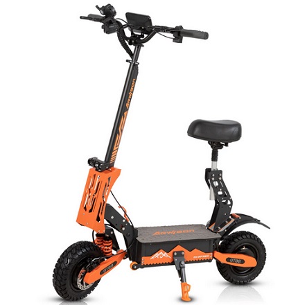 Arwibon GT08 Electric Scooter 2800W*2 Dual Motor 60V 27AH 11 Inches Tire Electric Scooter 50-70km Mileage Max Load 150Kg - Orange