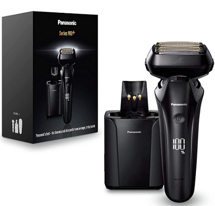 Panasonic ES-LS9A Series 900+ Premium Wet/Dry Electric Shaver, 6-Way Shaving Head with Linear Motor, Includes Cleaning and Charging Station, Black