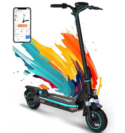 EVERCROSS A1 Pro Electric Scooter, 800W Motor, 31 Miles Range, 10\'\' Solid Tires, 28 Mph Folding Commuting Electric Scooter Adults, Dual Braking System, App Control