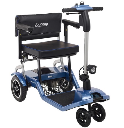 Journey So Lite Lightweight Folding Scooter - Mobility Scooters for Seniors - Electric Wheelchairs for Adults (Blue)