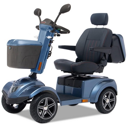 Metro Mobility S700 4 Wheel All Terrain Mobility Scooter for Adults - 700W Heavy Duty Electric Mobility Scooters for Seniors, Travel - Long Range Power Extended Battery & Full LED Lighting - Sea Blue