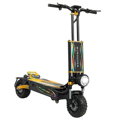Moradven M2 adult electric scooter, 11-inch 6000W high power dual drive sports scooter with seat, 7-inch LCD display 60V40AH range 80 miles, maximum speed 55MPH, OFF-Road tires electric scooter