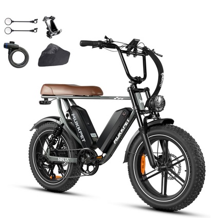 Mukkpet Ninja Electric Bike for Adult,120Miles 32MPH Ebike,Peak 1500W Electric Bike,48V 30AH Removable Battery Super Ebike,20 * 4\